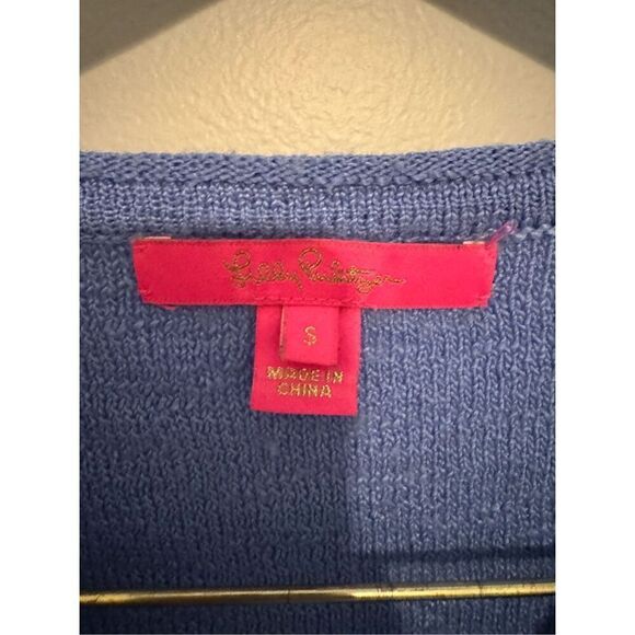 Lilly Pulitzer Blue V-neck Blouse/ Sweater With Tassels- Small - GREAT CONDITION - Picture 4 of 10